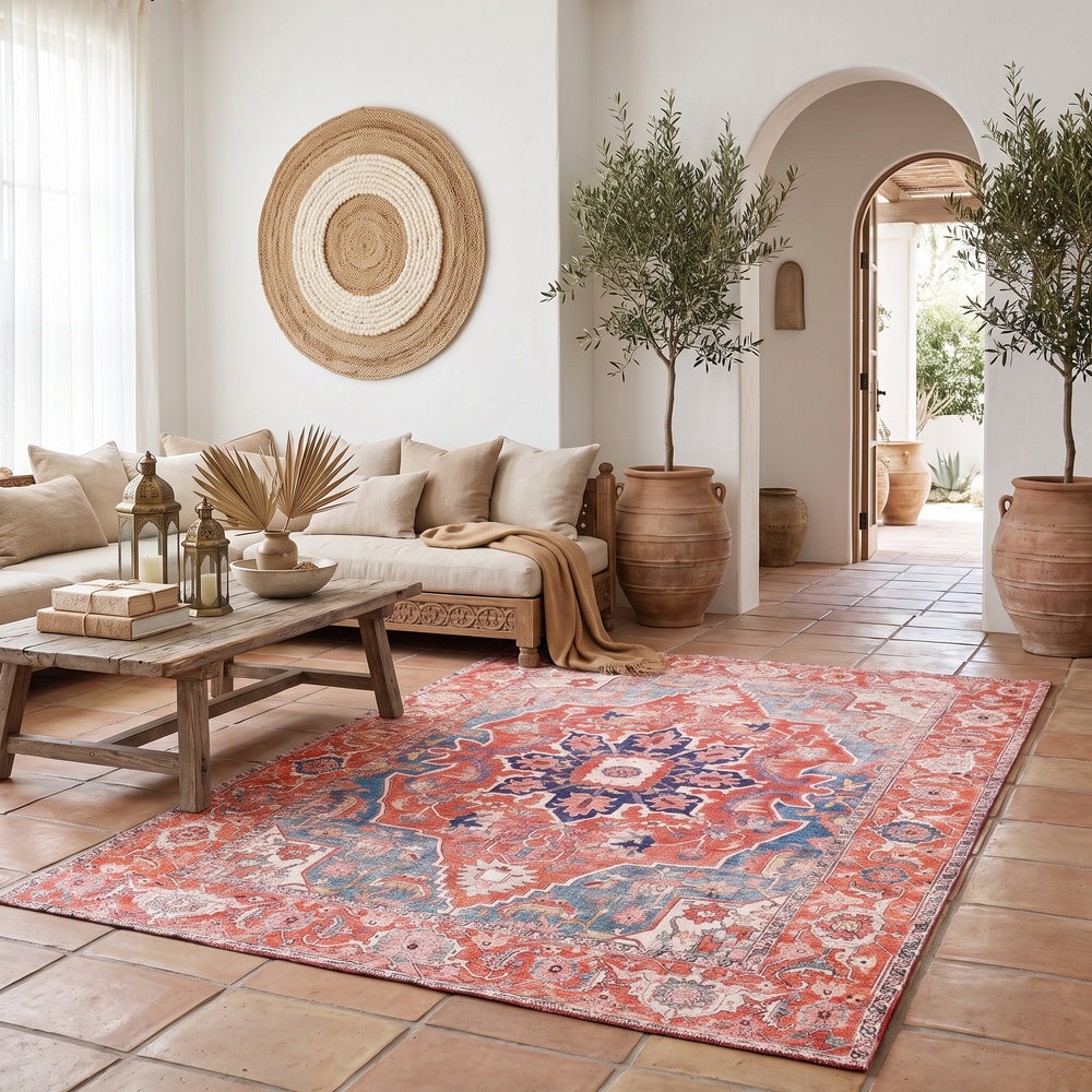 Vintage-inspired Persian boho area rug for living room, bedroom, and home décor