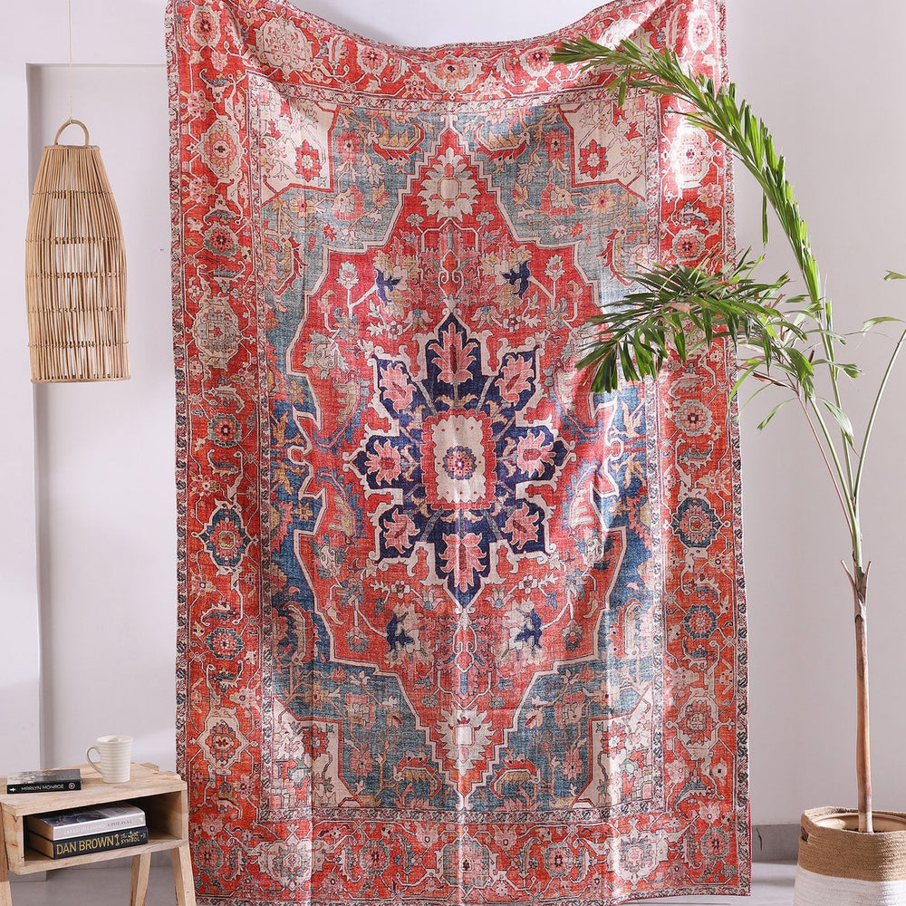 Decorative distressed Persian boho area rug for farmhouse and contemporary home décor