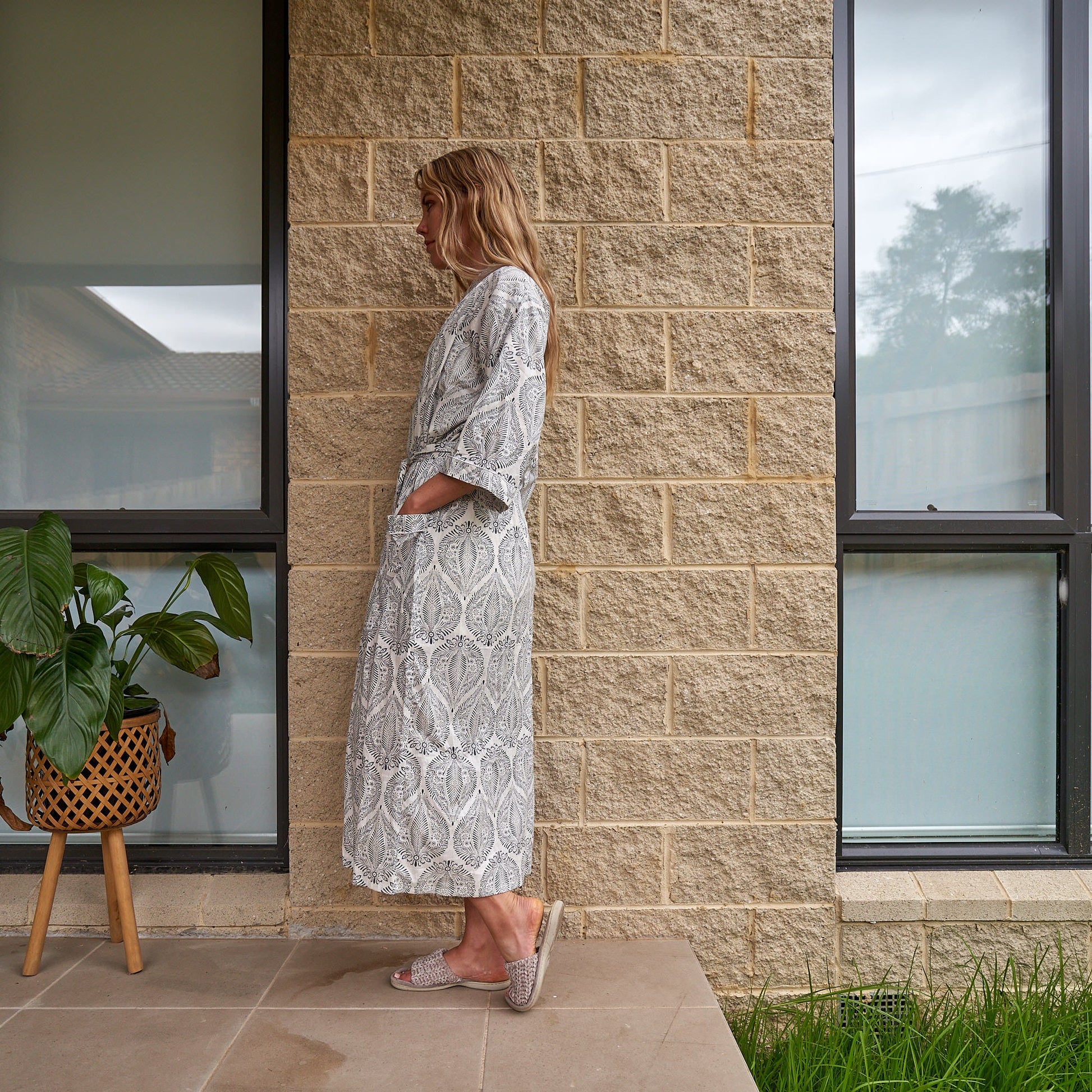 'Island Breeze' 100% Cotton Kimono Robe