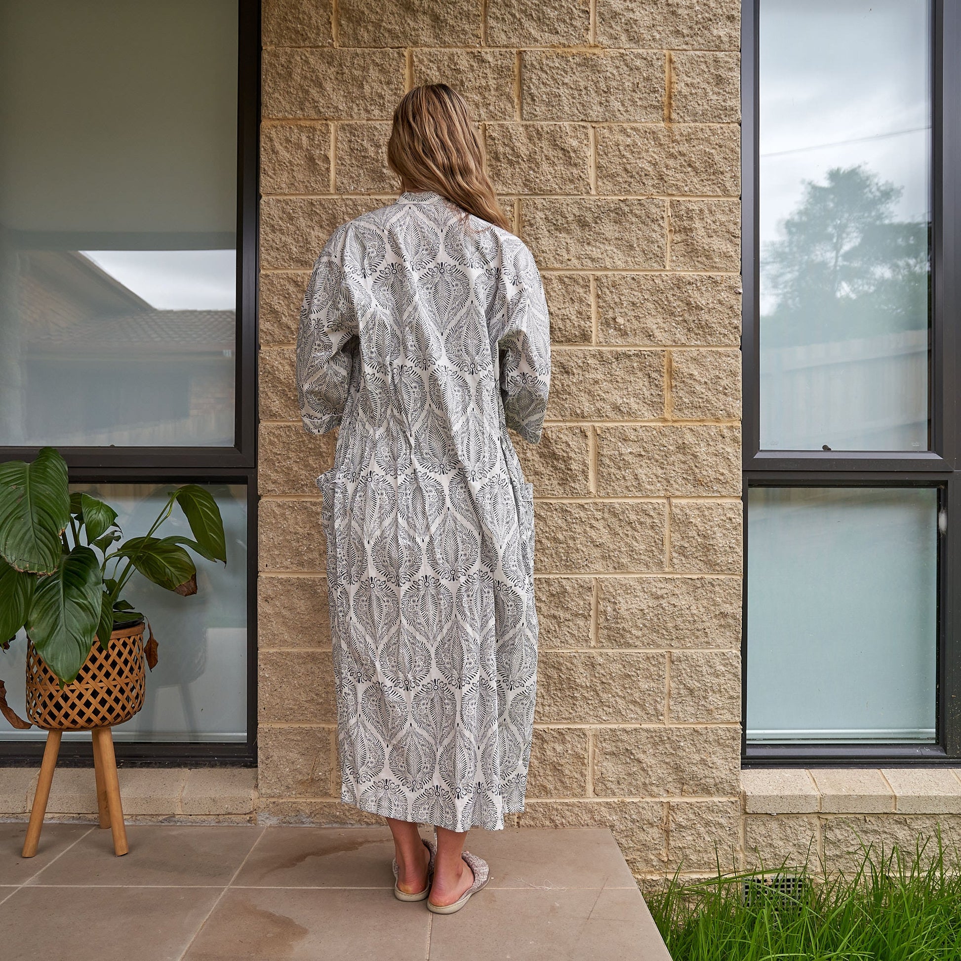 'Island Breeze' 100% Cotton Kimono Robe