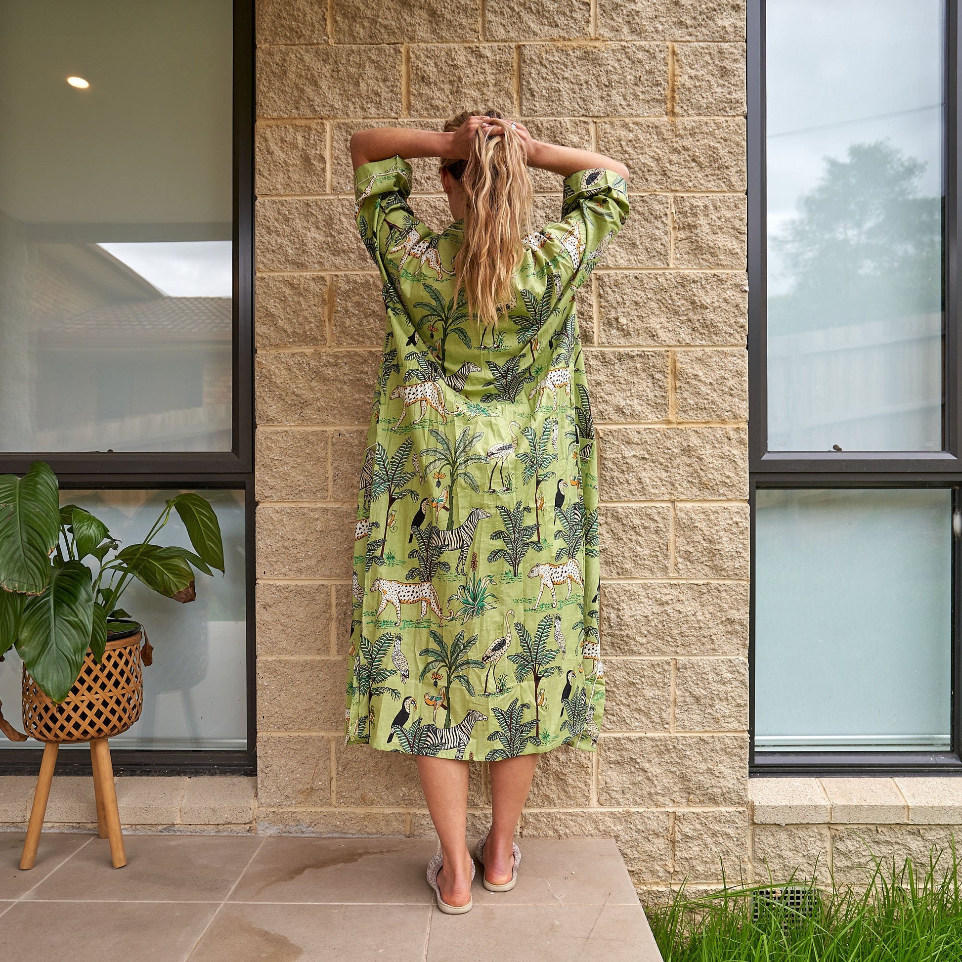 'Safari Splendour' 100% Cotton Kimono Robe