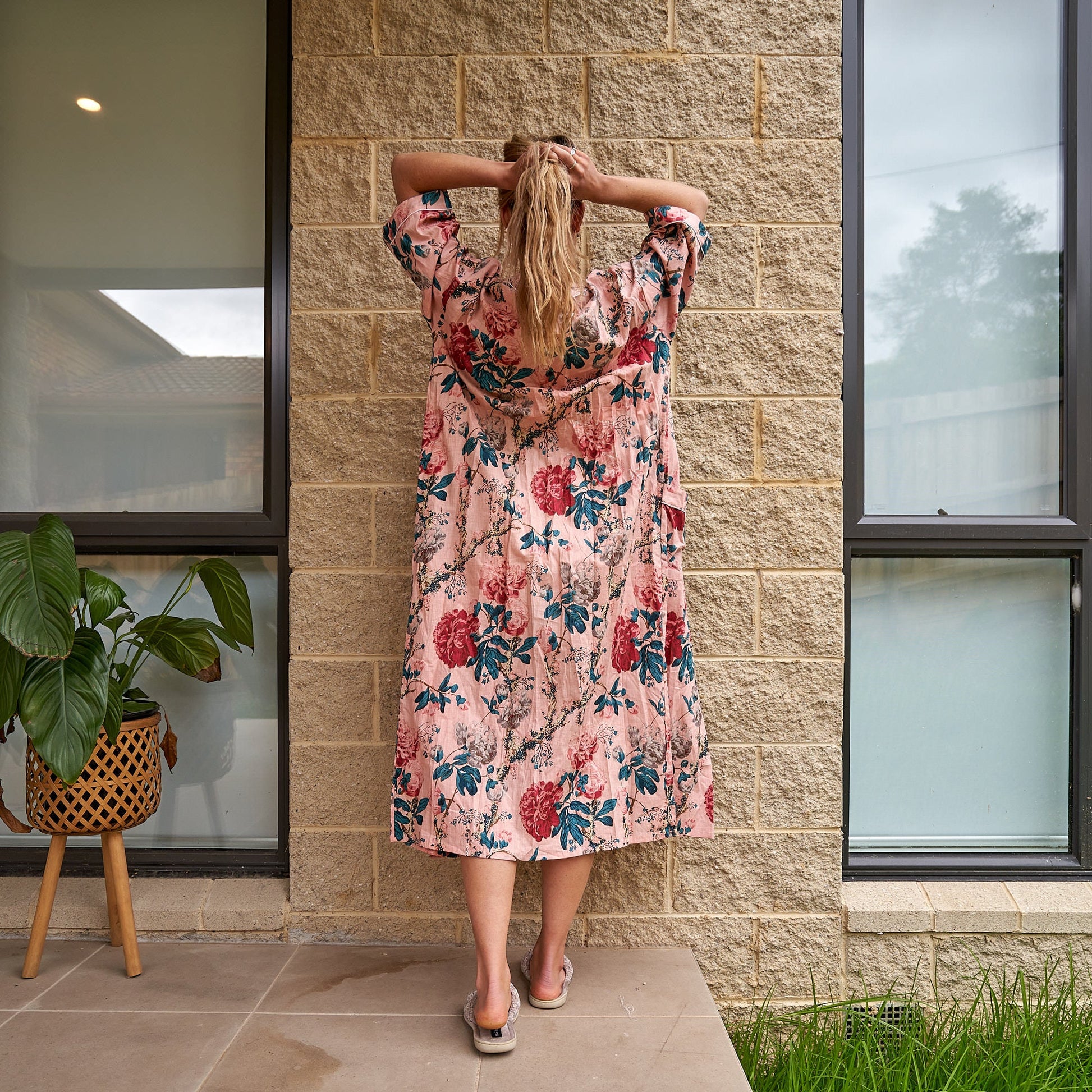 'Blissful Bouquet' 100% Cotton Kimono Robe