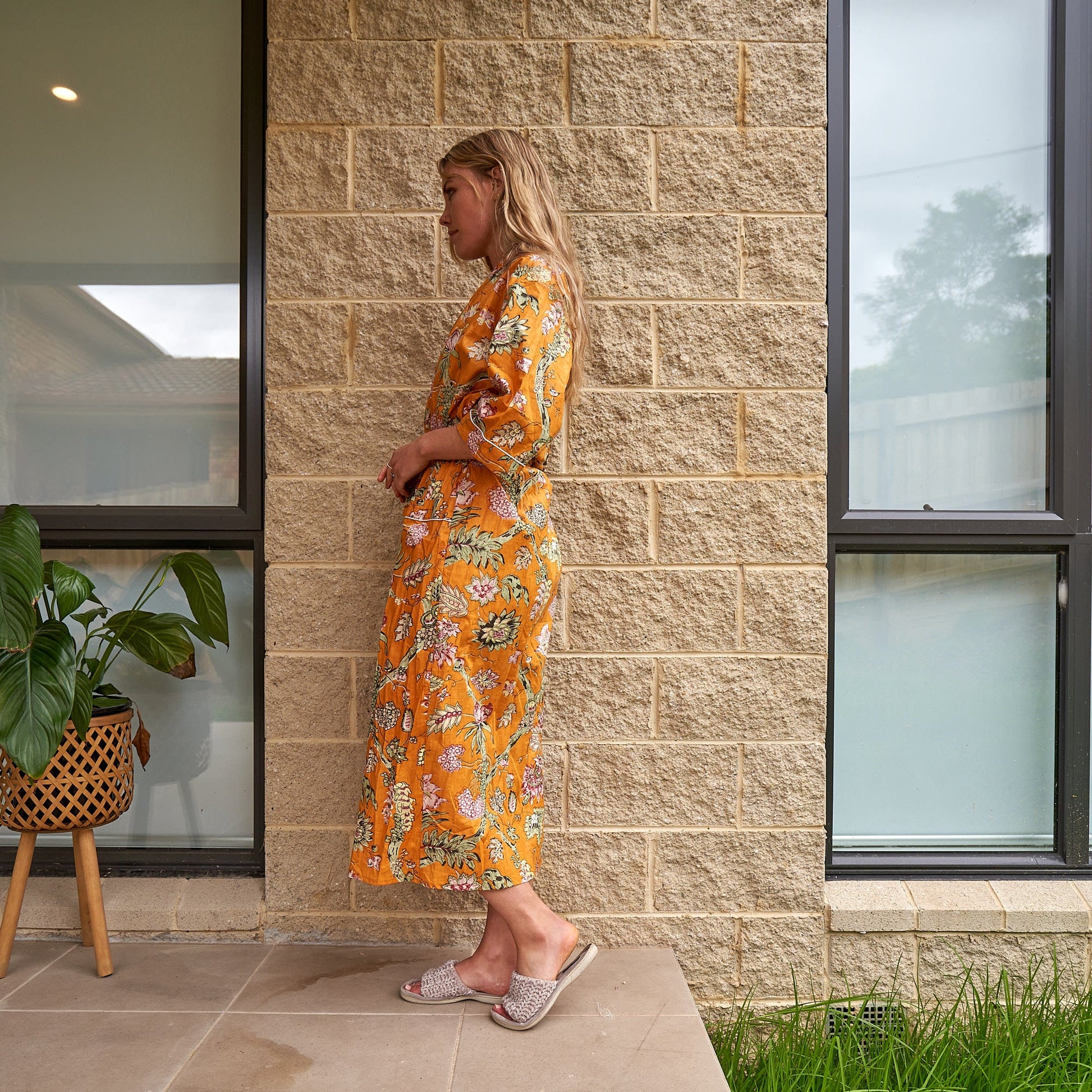 'Timeless Florals' 100% Cotton Kimono Robe