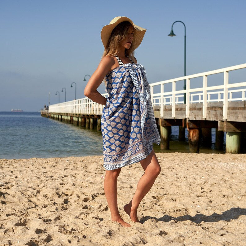 'Ocean Hues' 100% Cotton Sarong