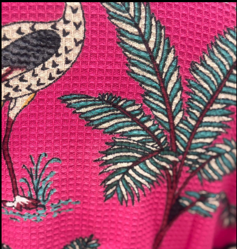 Stylish pink safari kimono robe designed for everyday comfort