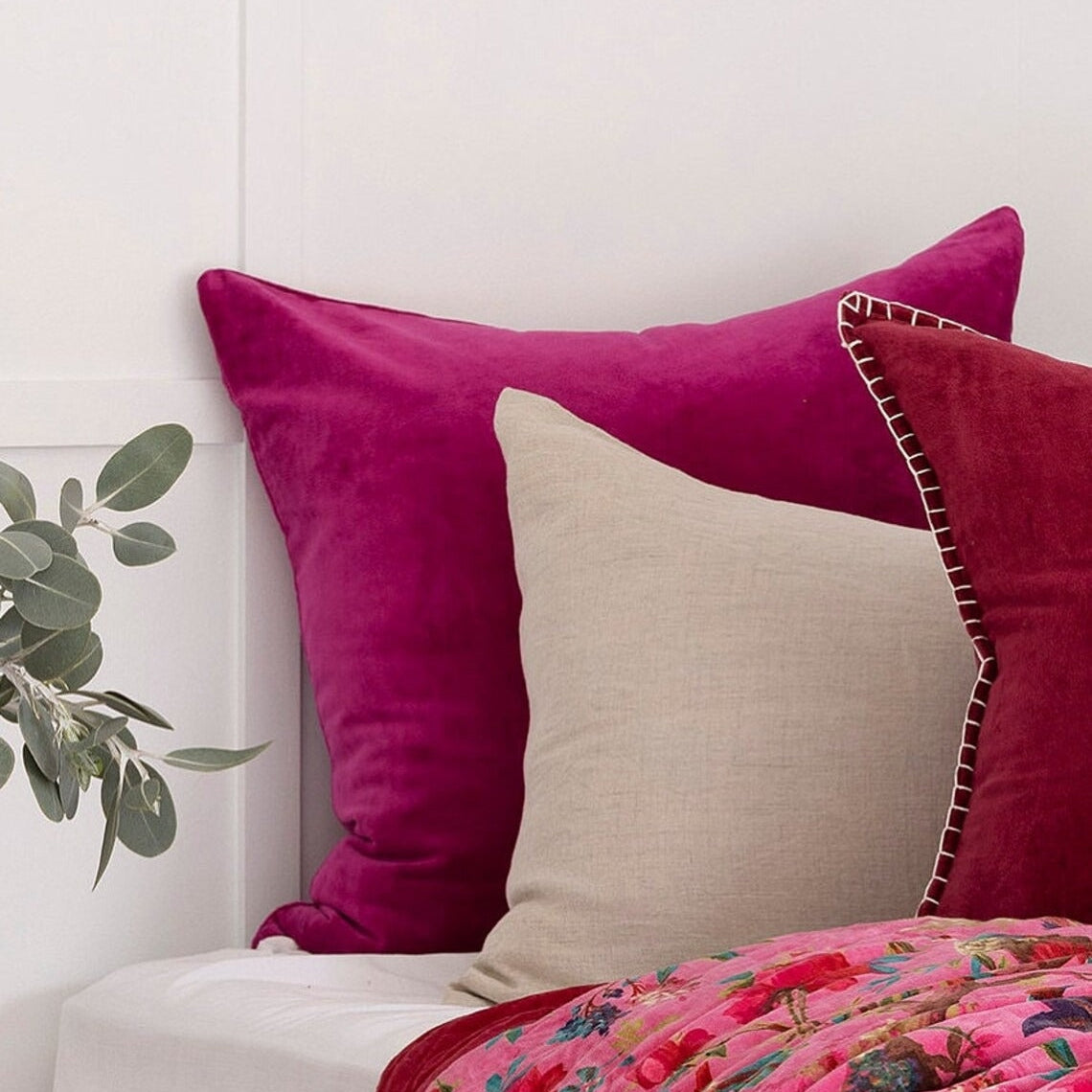Linen Connections Luxury Velvet Cushion Covers - Rani Fuchsia