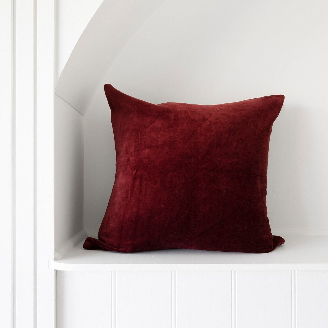Linen Connections Luxury Velvet Cushions Cover - Dark Red