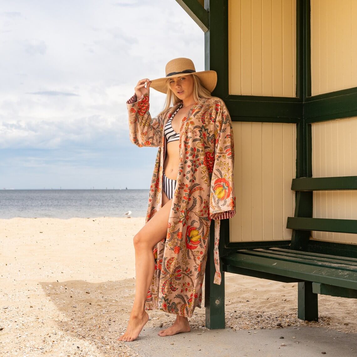 Harmony Blend's 100% Cotton Velvet Kimono Robe