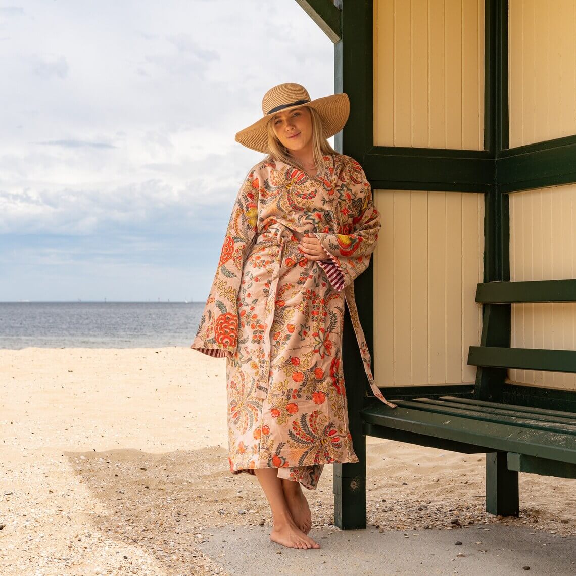 Harmony Blend's 100% Cotton Velvet Kimono Robe