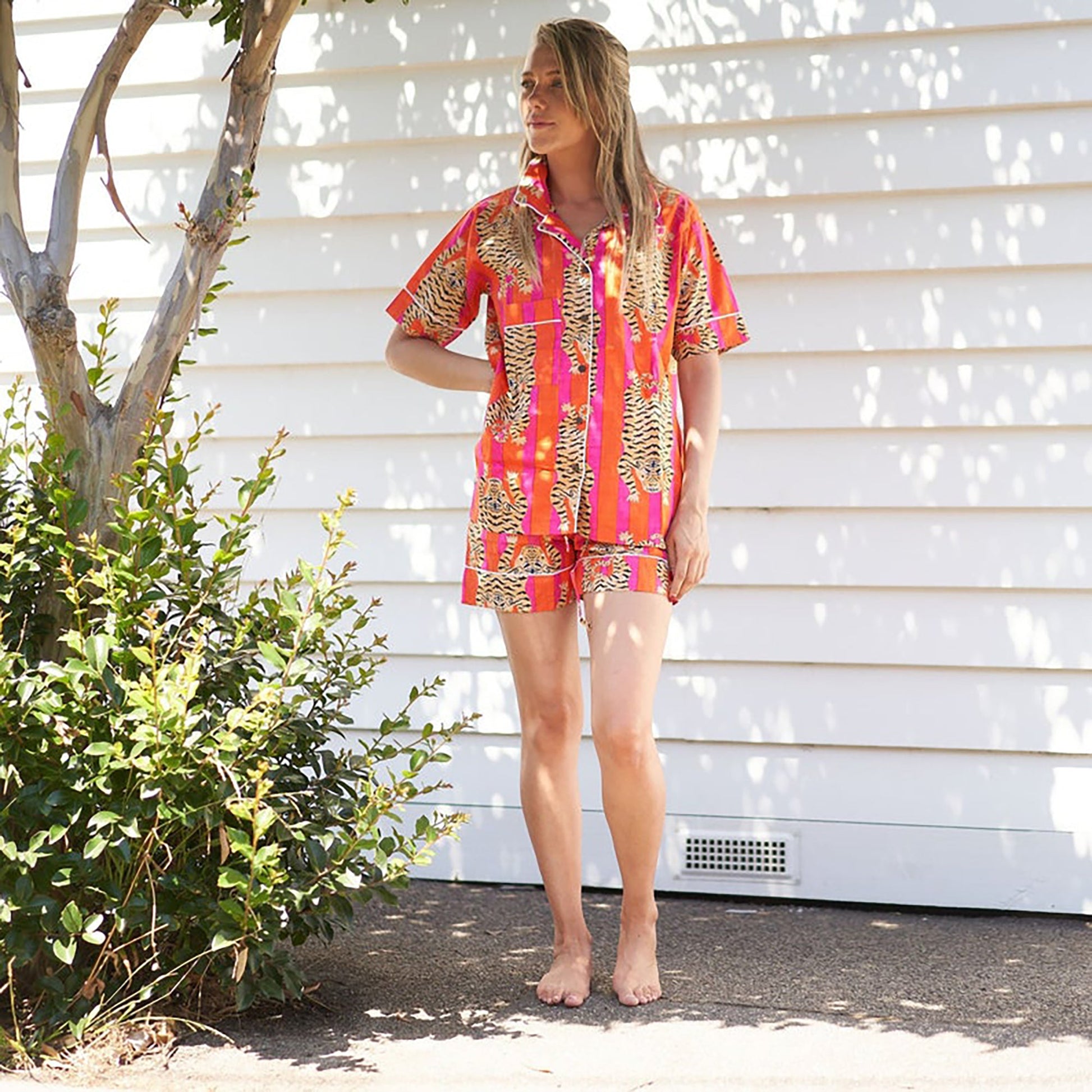 'Tranquil Mornings' 100% Cotton Pyjama Shorts Set