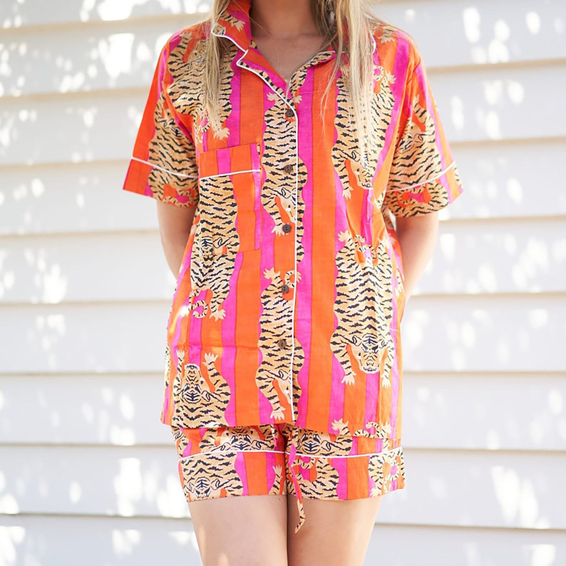 'Tranquil Mornings' 100% Cotton Pyjama Shorts Set