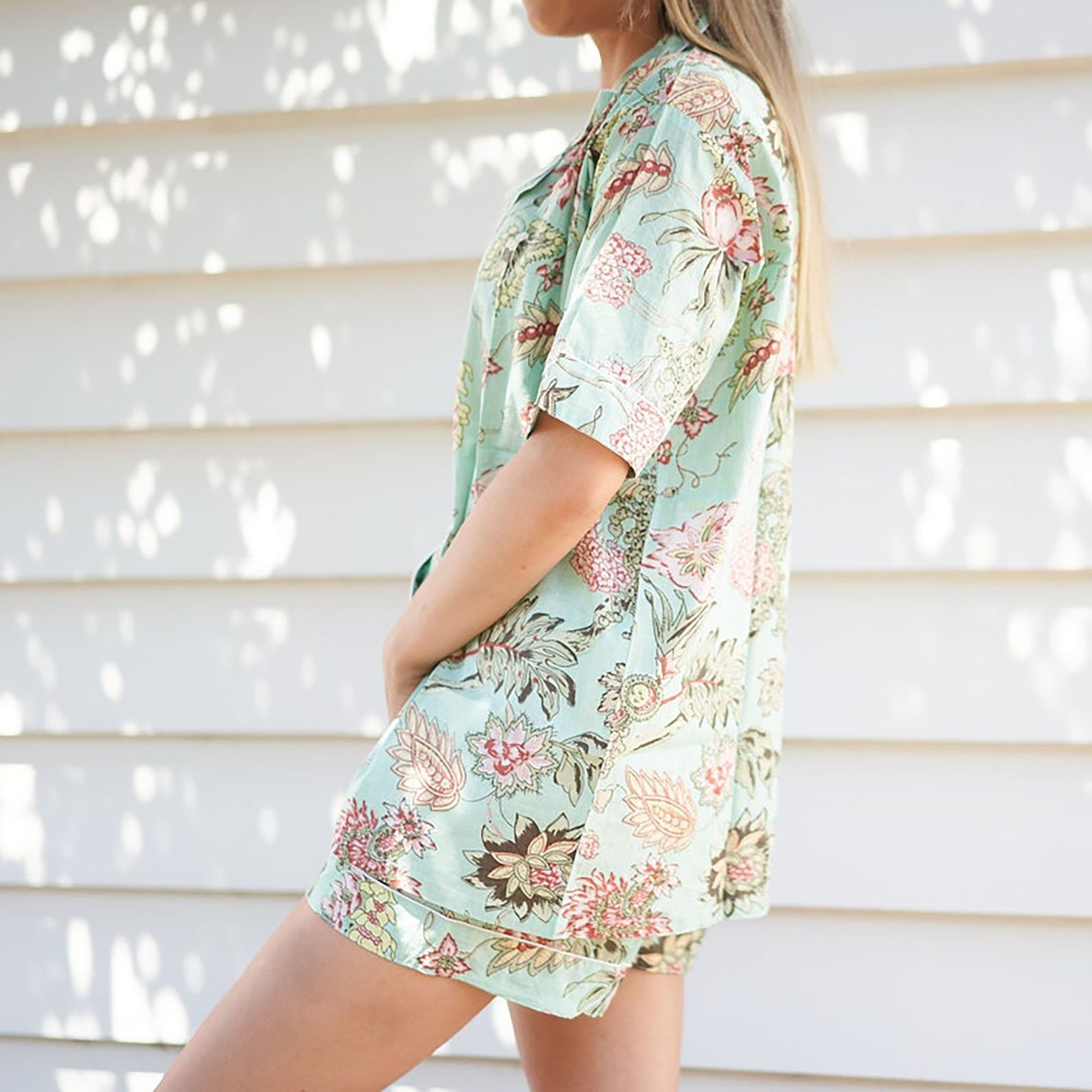 'Daybreak Pastel Dreams' 100% Cotton Pyjama Shorts Set