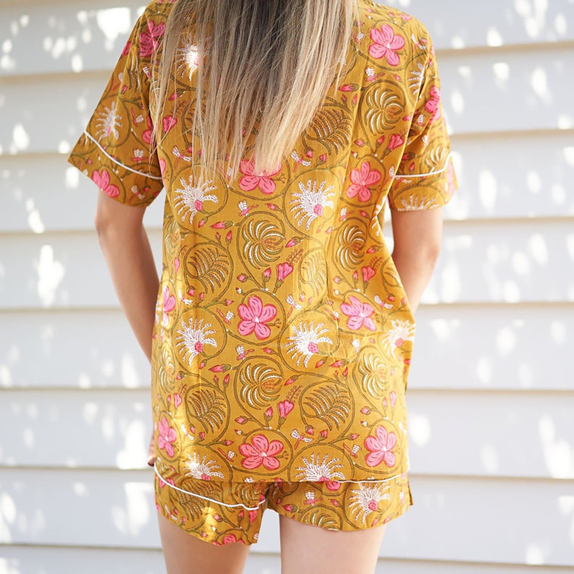 'Botanical Retreat' 100% Cotton Pyjama Shorts Set