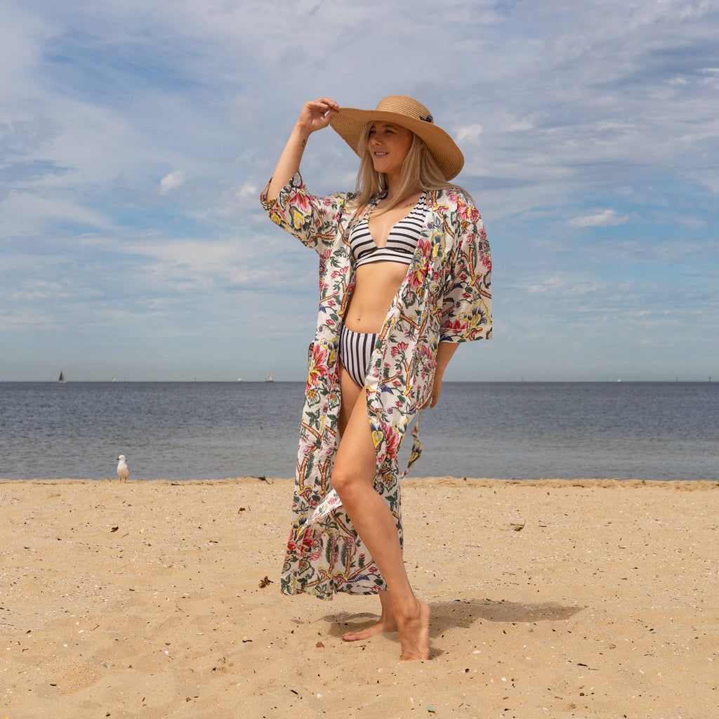 FLORAL ANTHRO' Women's Cotton Kimono Robe