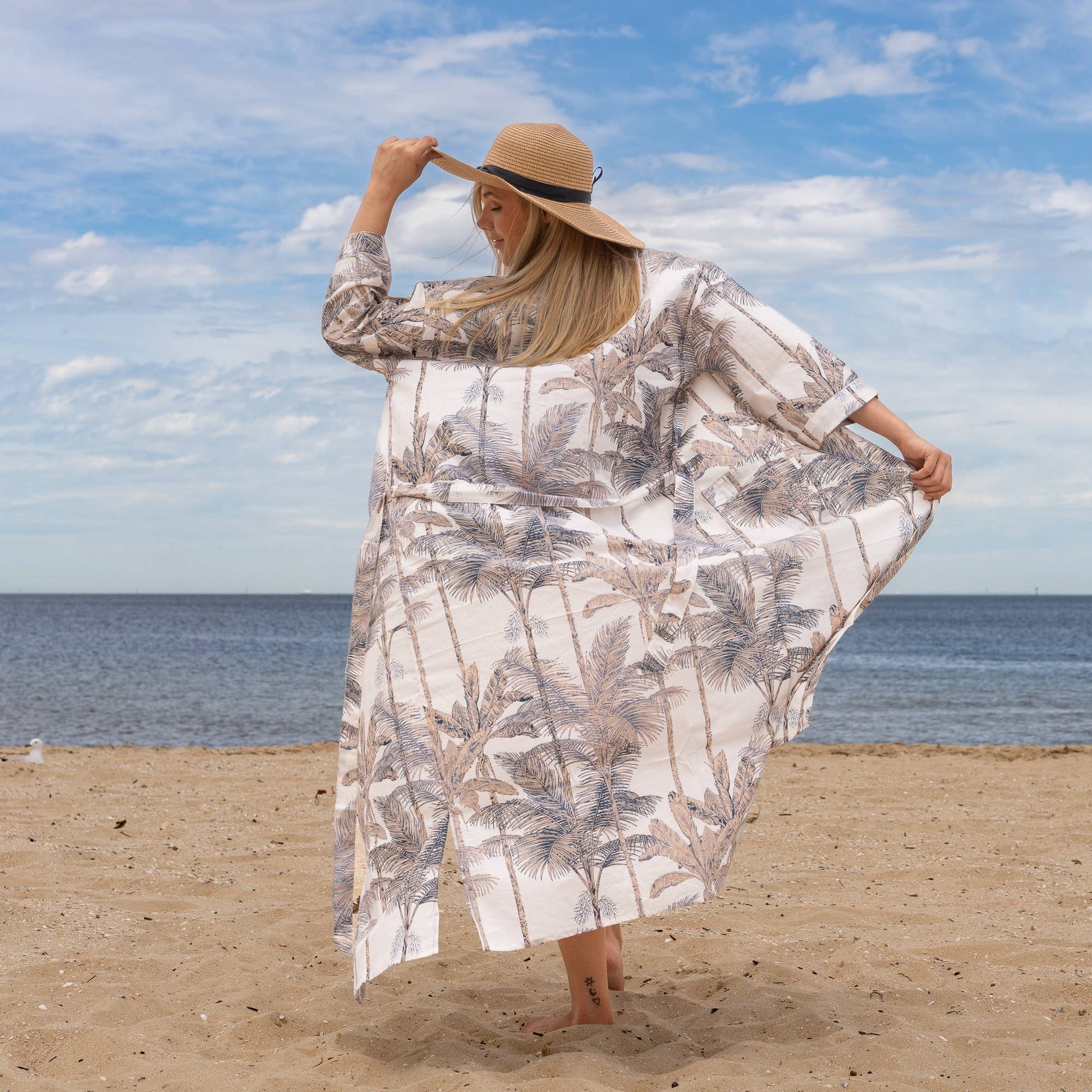 PALM ALLURE' Women's Cotton Kimono Robe