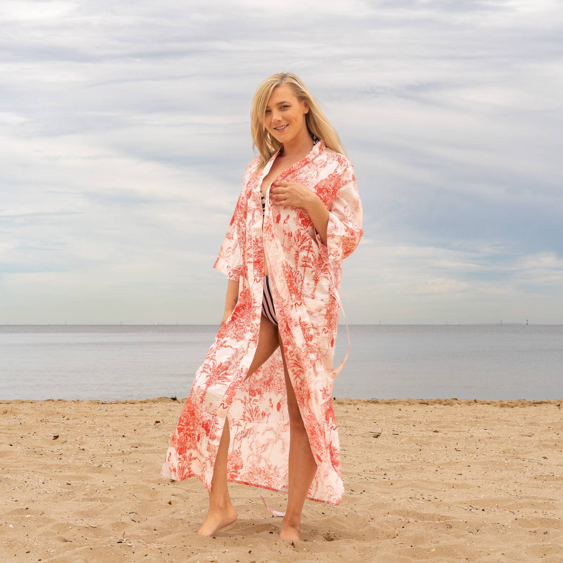 Sia Pink' Women's Cotton Kimono Robe