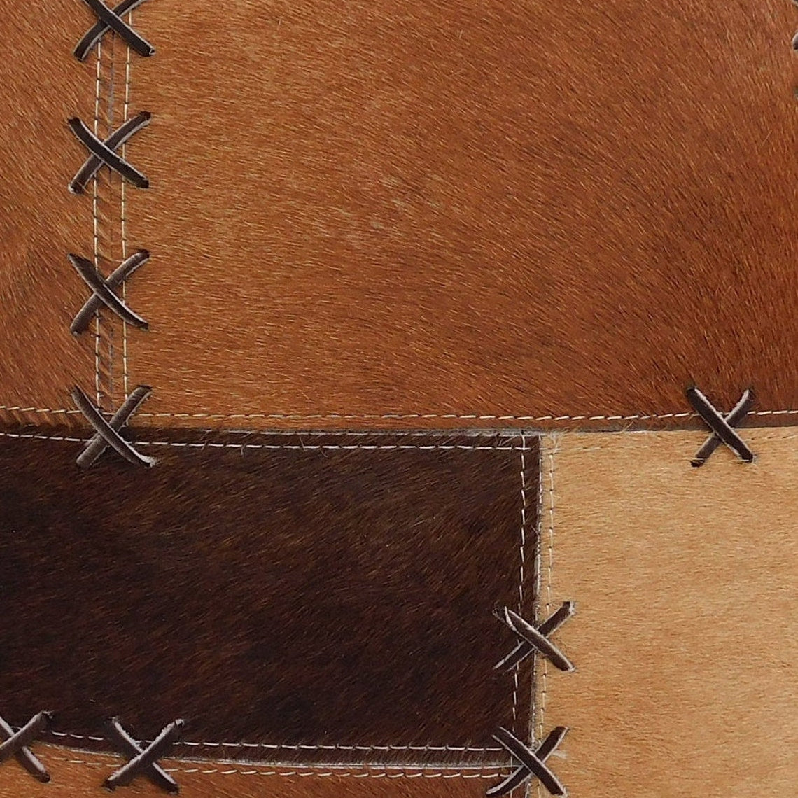 Exotic Cowhide Cushion Cover - Brown Crosses Pillowcase