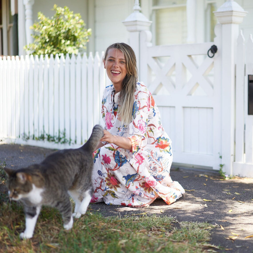 'Coastal Charm' 100% Cotton Maxi Dress