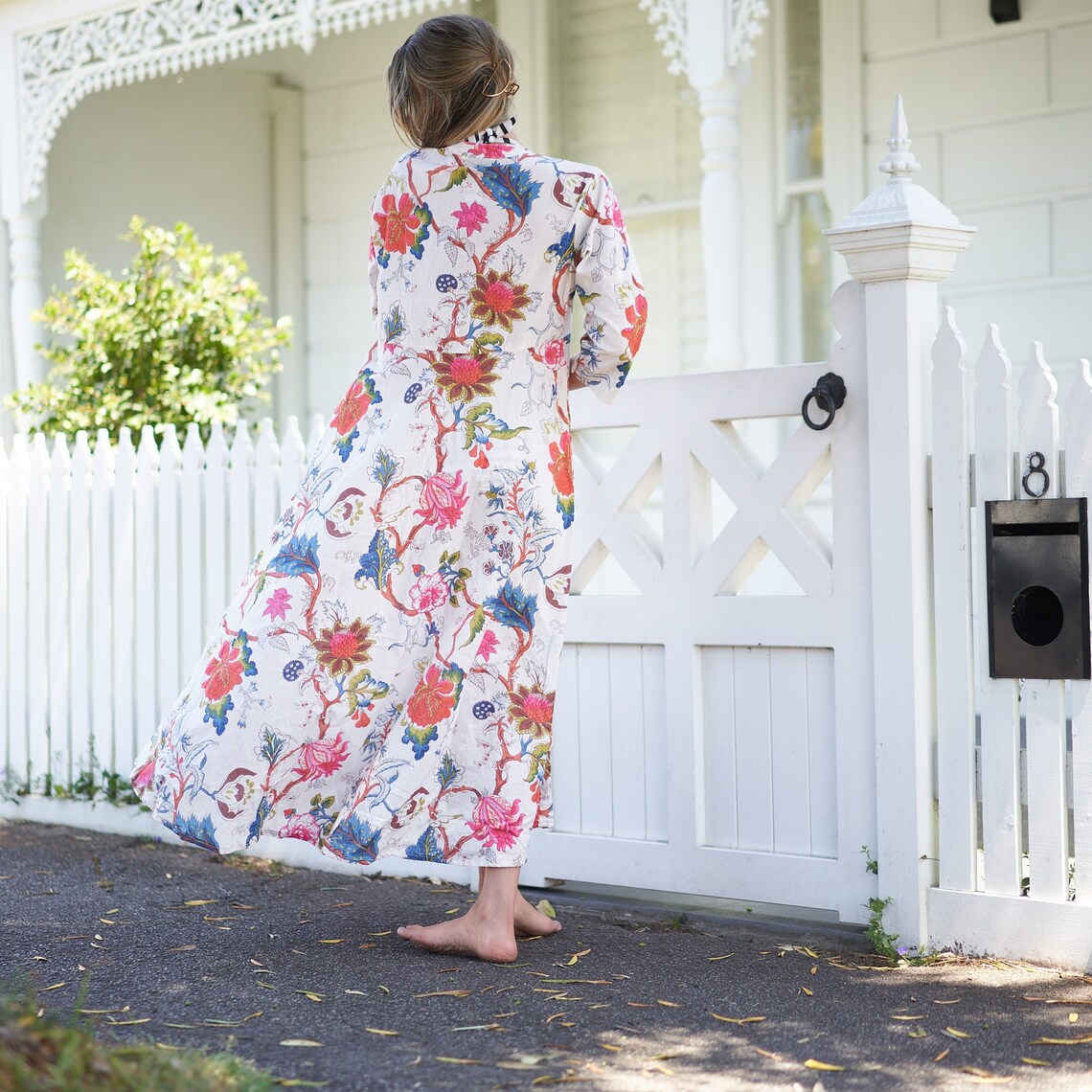 'Coastal Charm' 100% Cotton Maxi Dress