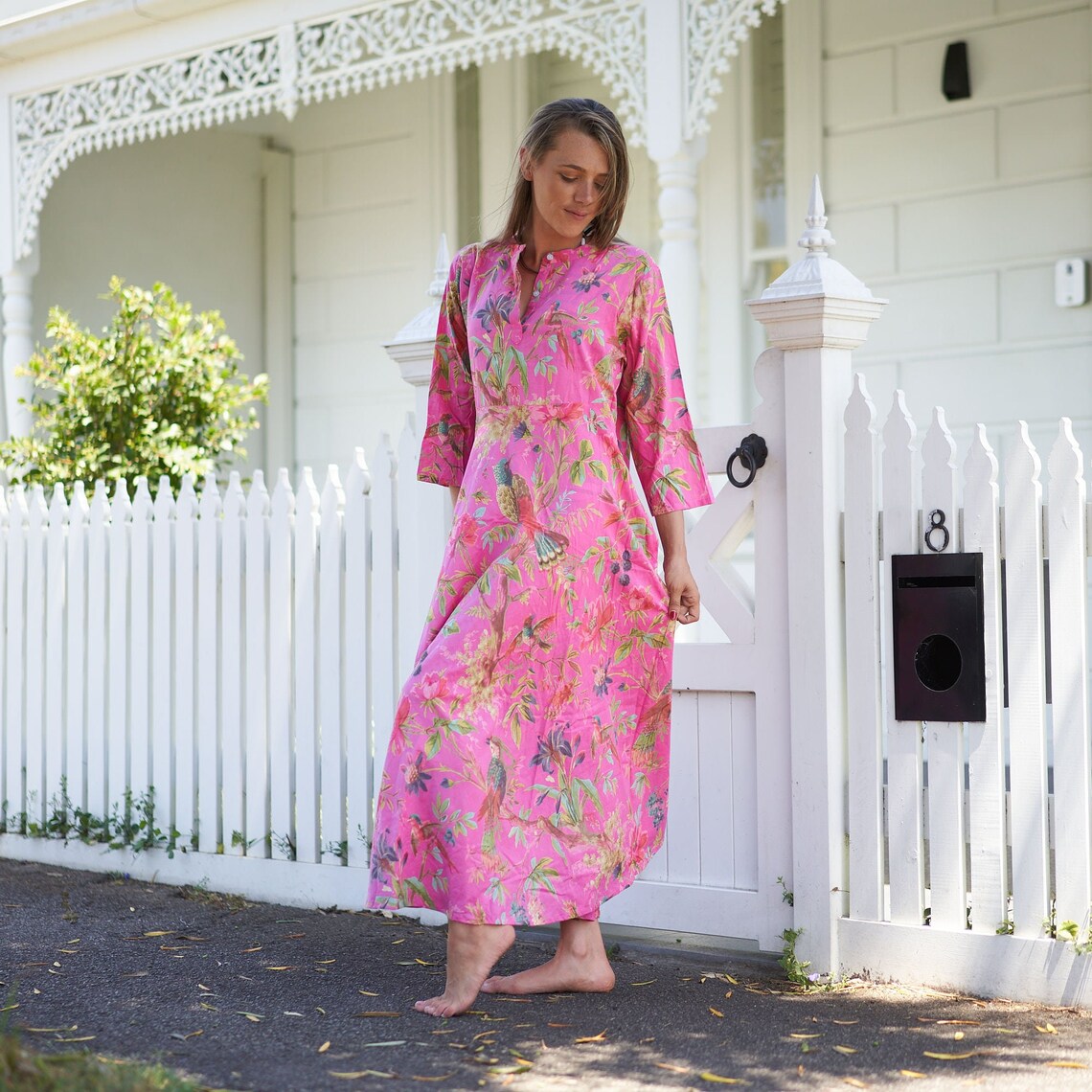 'Blossoming Bliss' 100% Cotton Maxi Dress