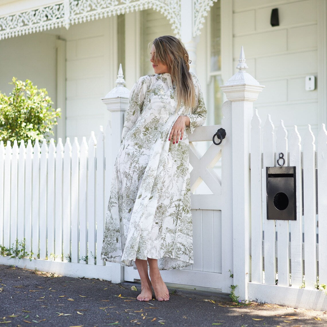 'Timeless Tranquility' 100% Cotton Maxi Dress