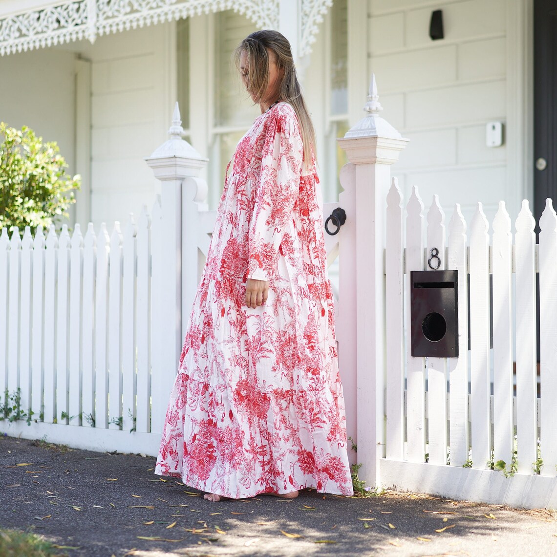 'Vintage Botanicals' 100% Cotton Maxi Dress