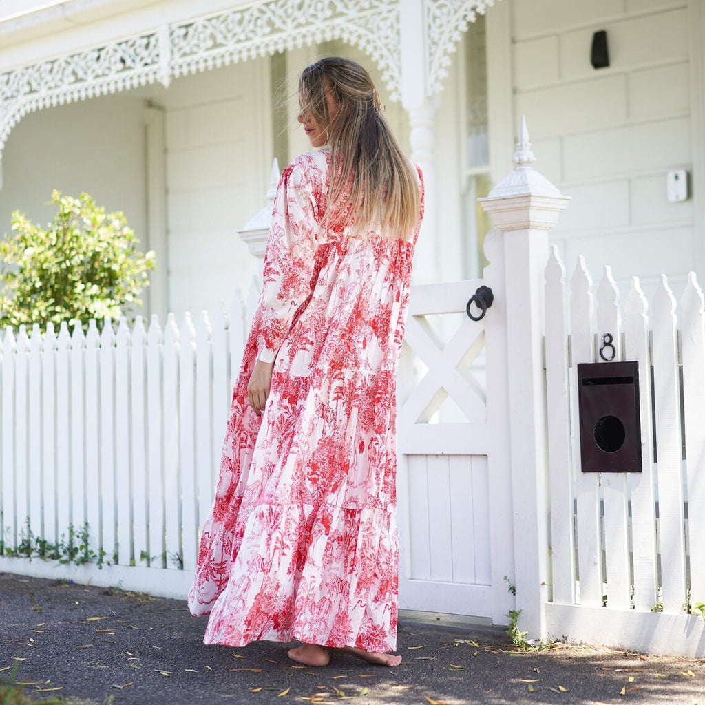 'Vintage Botanicals' 100% Cotton Maxi Dress