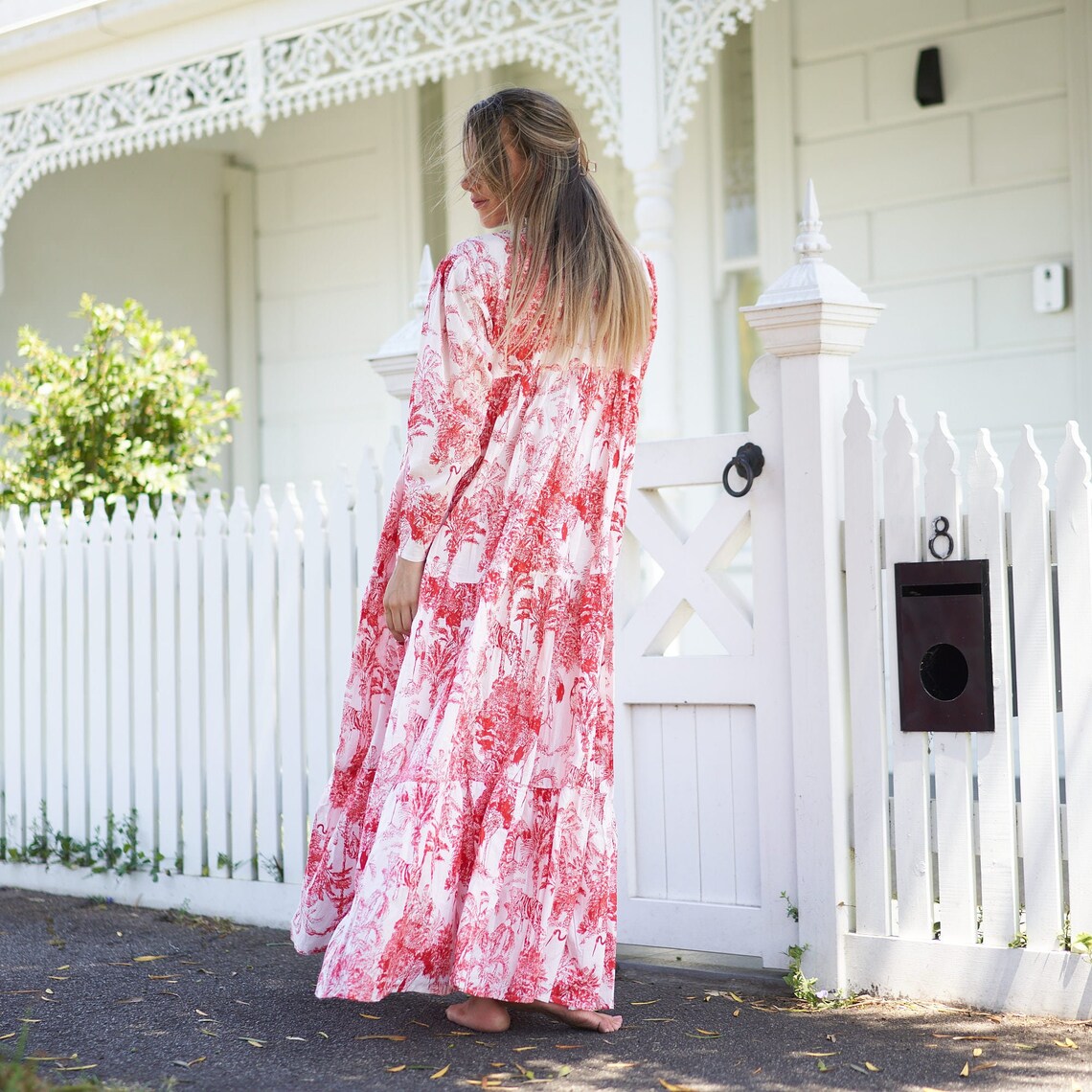 'Vintage Botanicals' 100% Cotton Maxi Dress