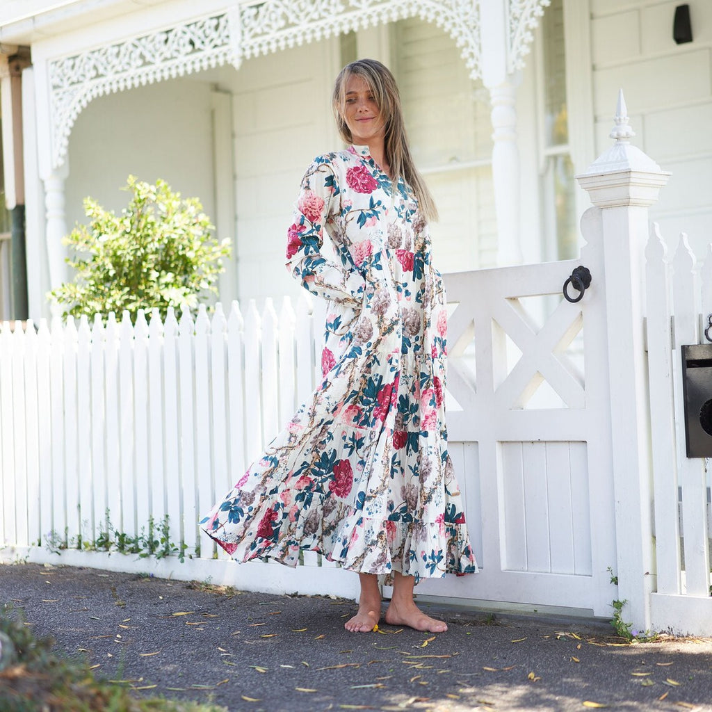'Beach Resort Bliss' 100% Cotton Maxi Dress