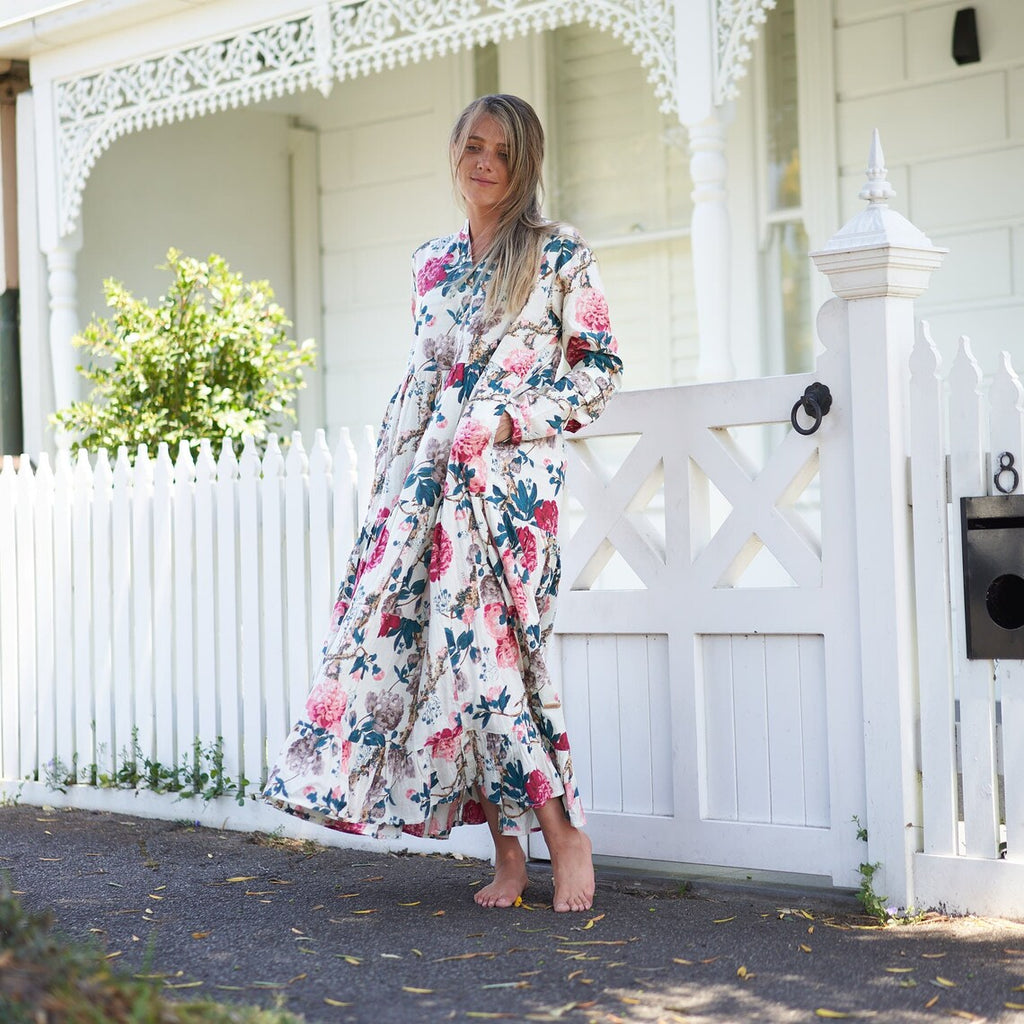 'Beach Resort Bliss' 100% Cotton Maxi Dress