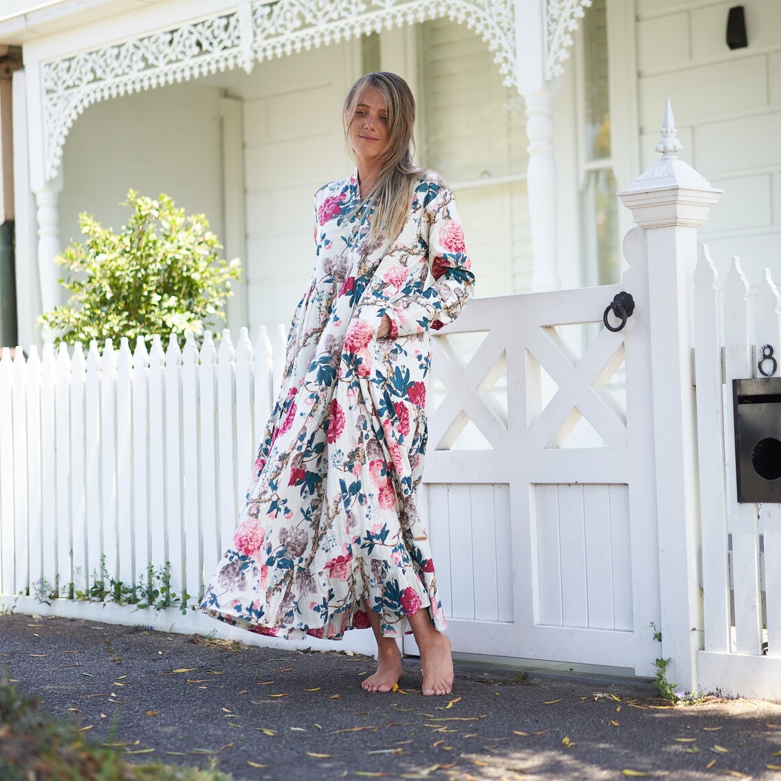 'Beach Resort Bliss' 100% Cotton Maxi Dress