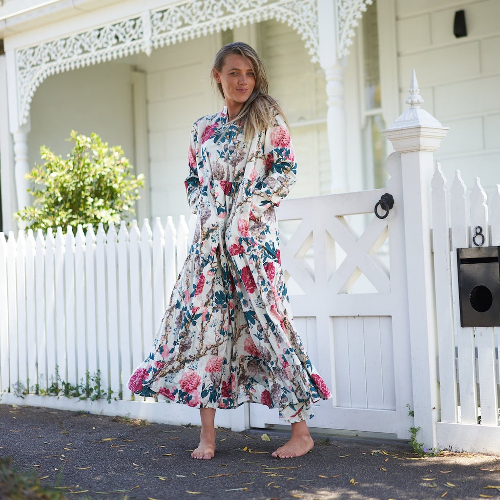 'Beach Resort Bliss' 100% Cotton Maxi Dress