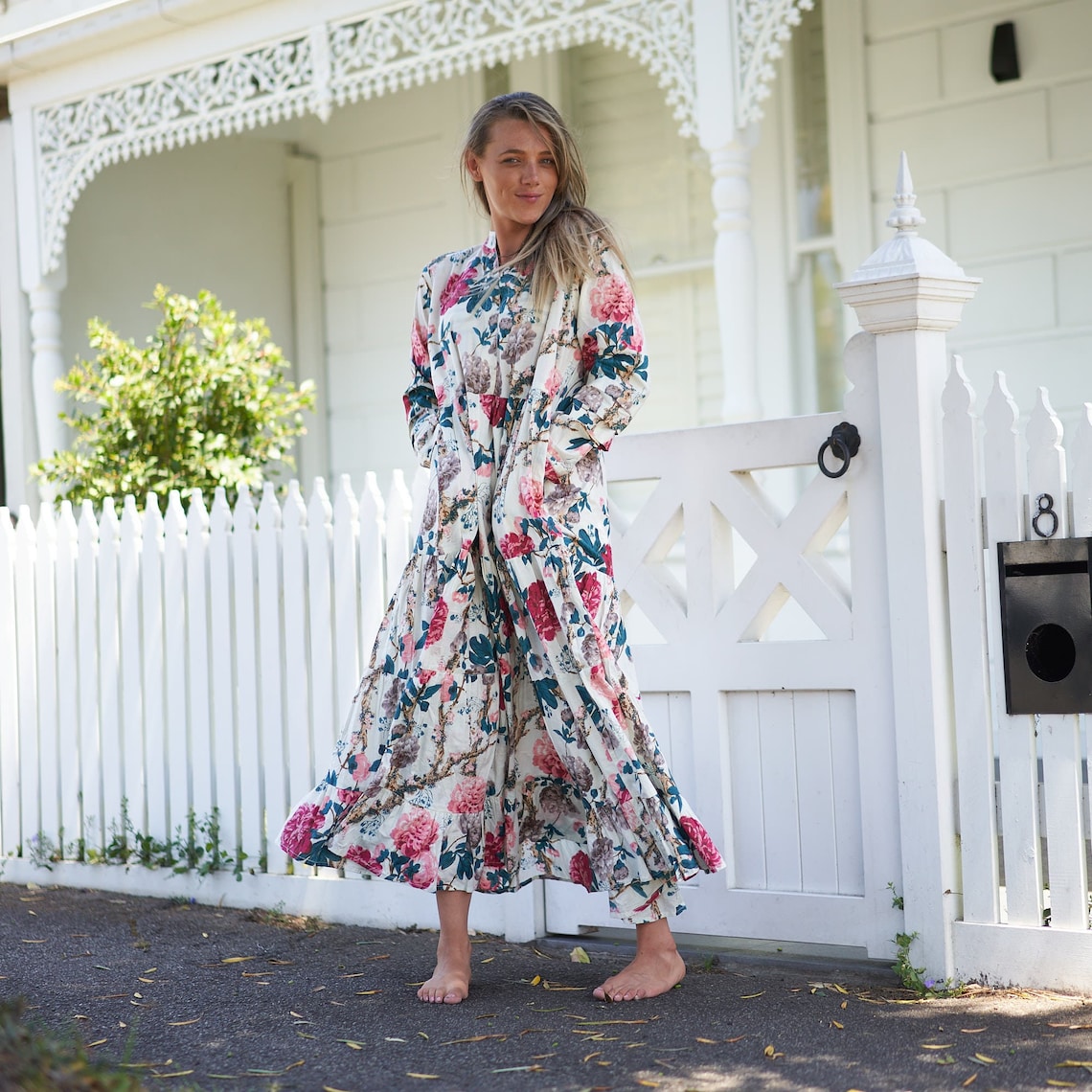 'Beach Resort Bliss' 100% Cotton Maxi Dress