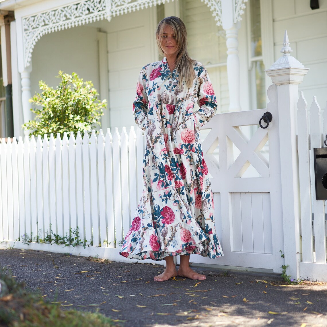 'Beach Resort Bliss' 100% Cotton Maxi Dress