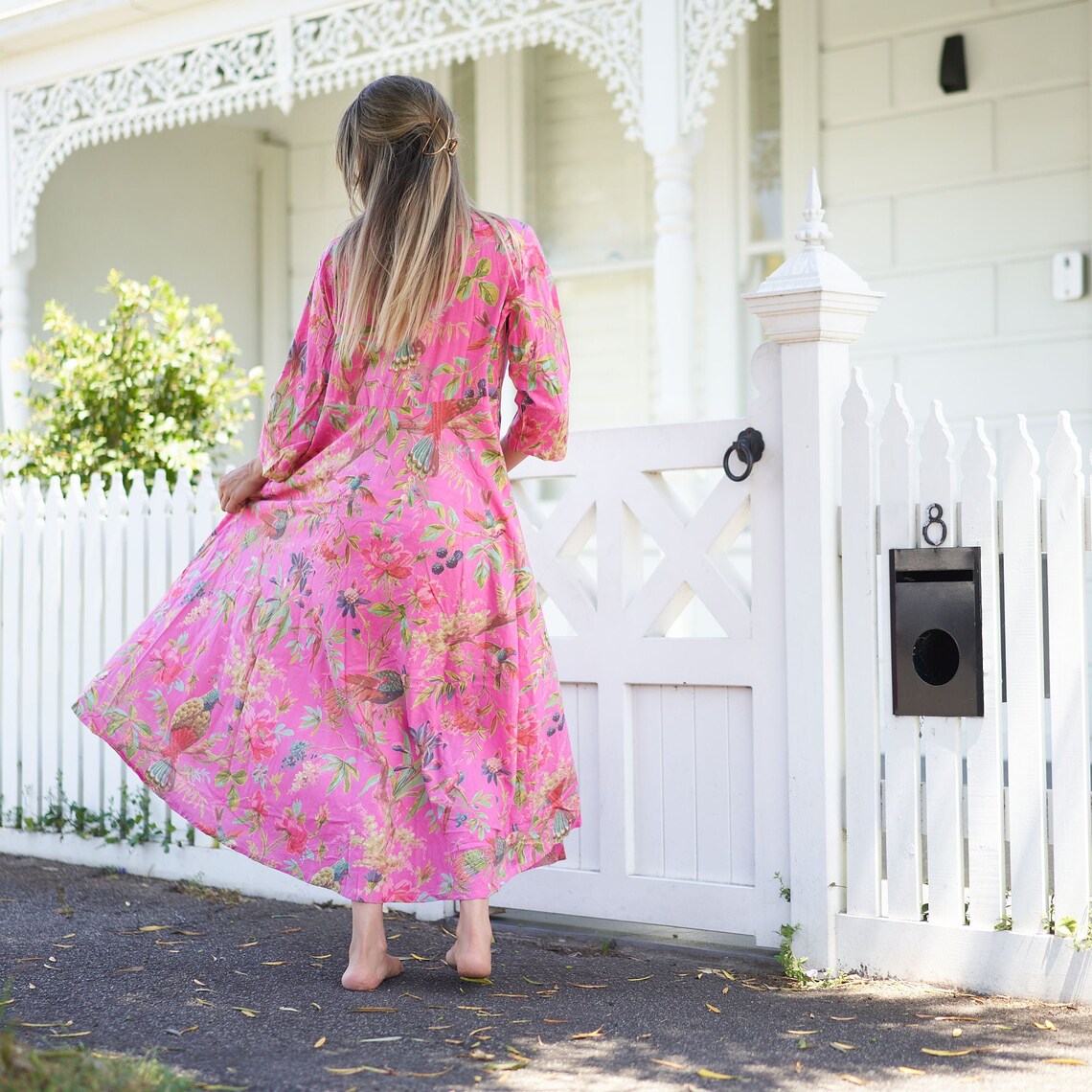 'Blossoming Bliss' 100% Cotton Maxi Dress