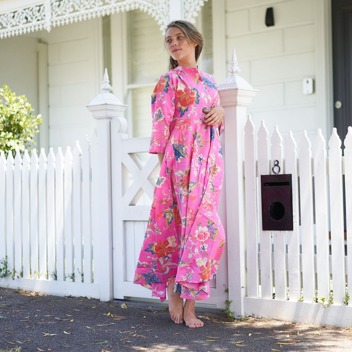 'Beachside Beauty' 100% Cotton Maxi Dress