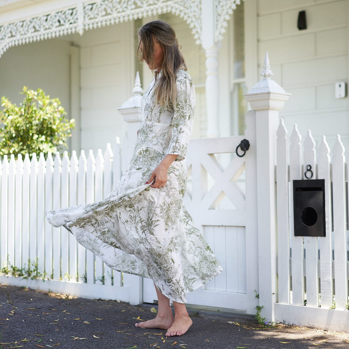 'Timeless Tranquility' 100% Cotton Maxi Dress