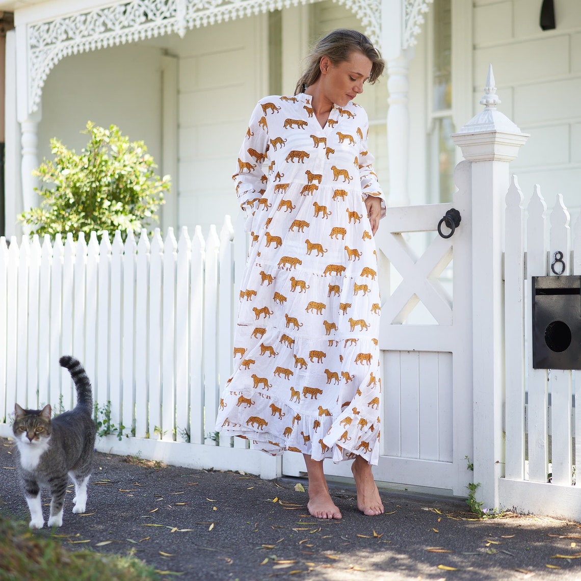 'Elegantly Exotic' 100% Cotton Maxi Dress