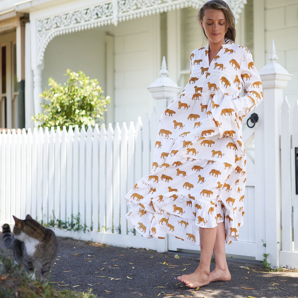 'Elegantly Exotic' 100% Cotton Maxi Dress