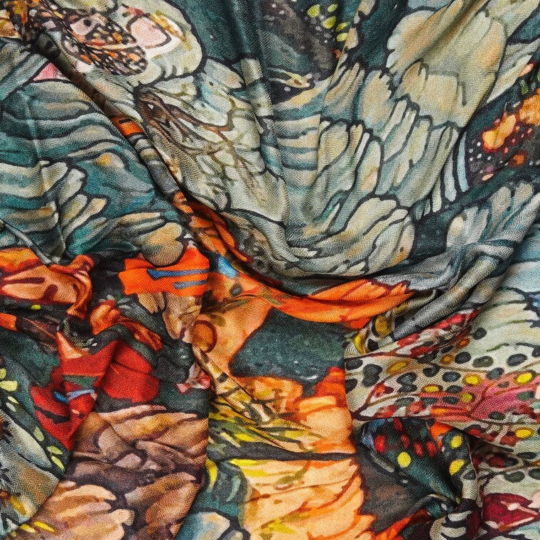 Silk Modal Scarf - Green