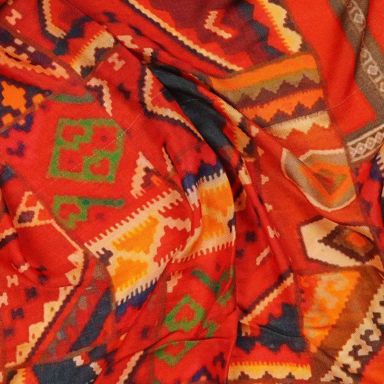 Silk Modal Scarf - Red