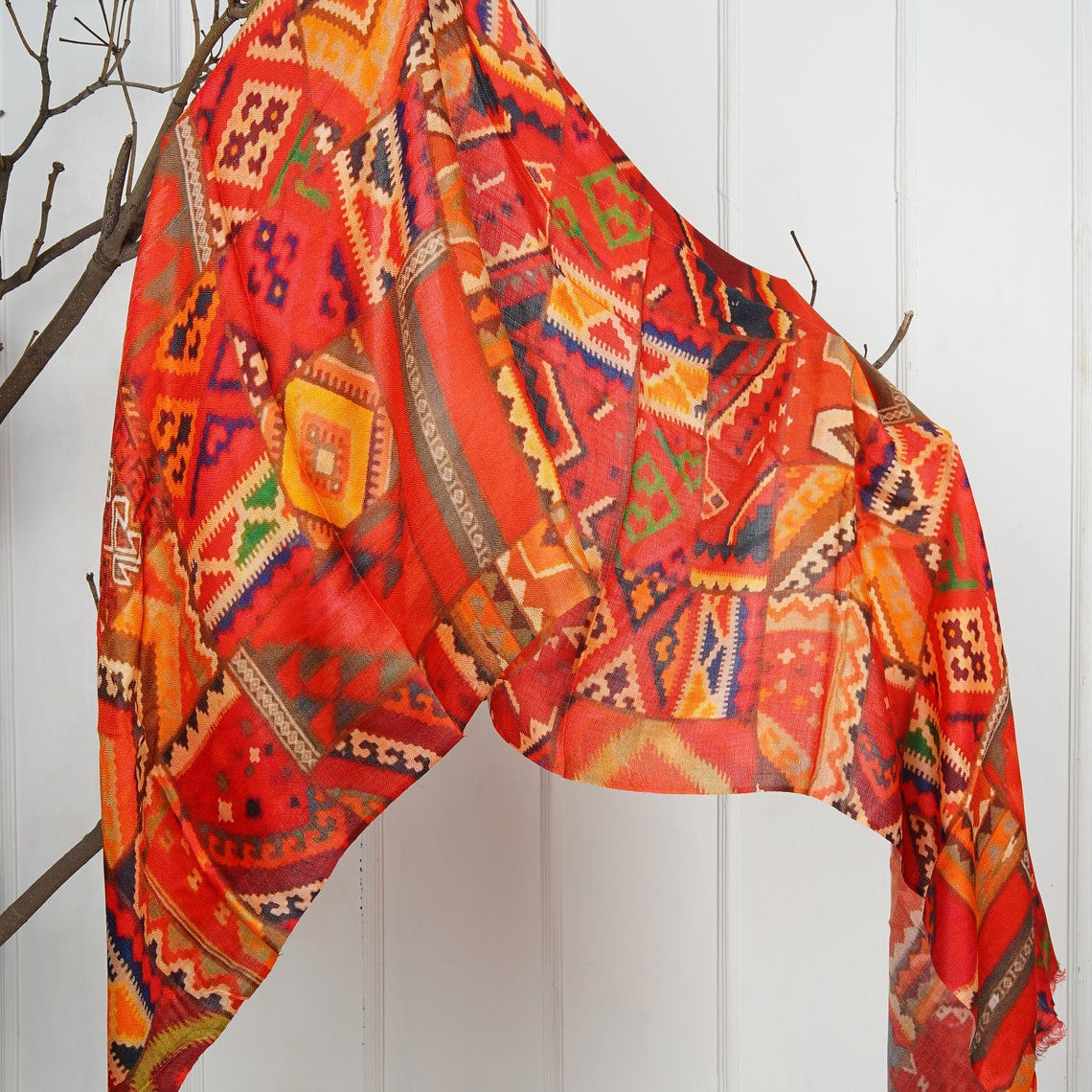 Silk Modal Scarf - Red