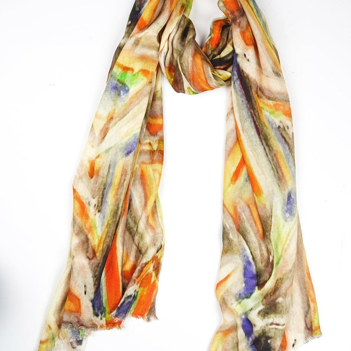 Silk Modal Scarf - Yellow/Cream