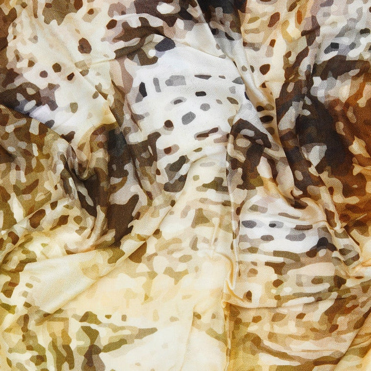 Silk Modal Scarf - Mustard/Cream