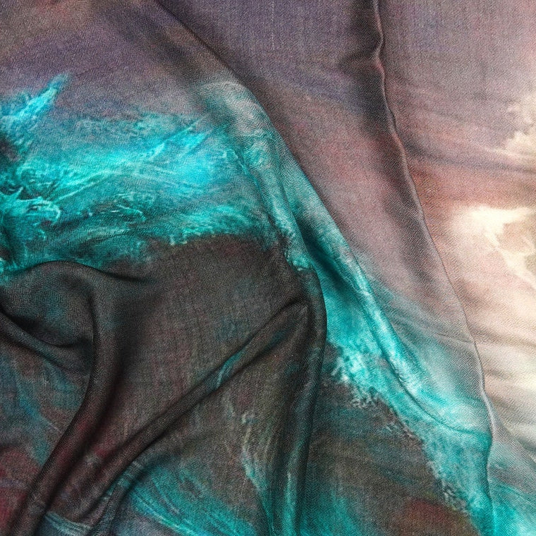 Silk Modal Scarf - Ocean Blue