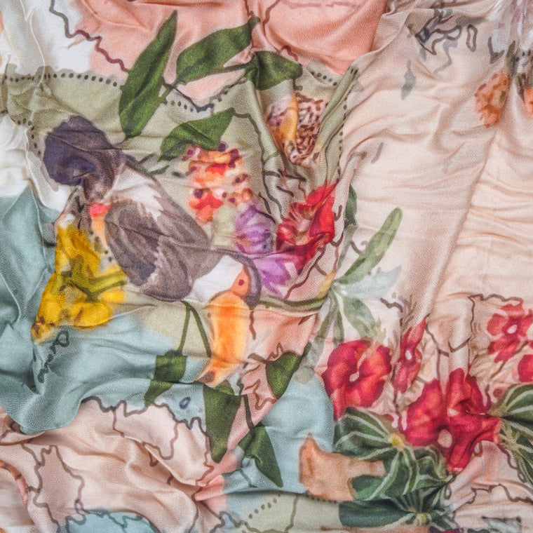 Silk Modal Scarf - Peach