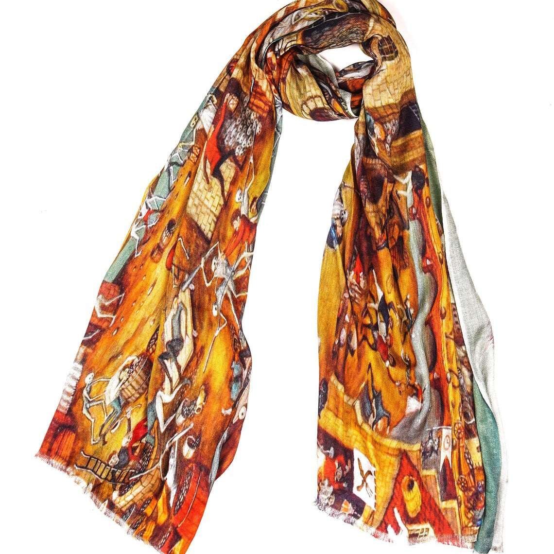 Silk Modal Scarf - Mustard