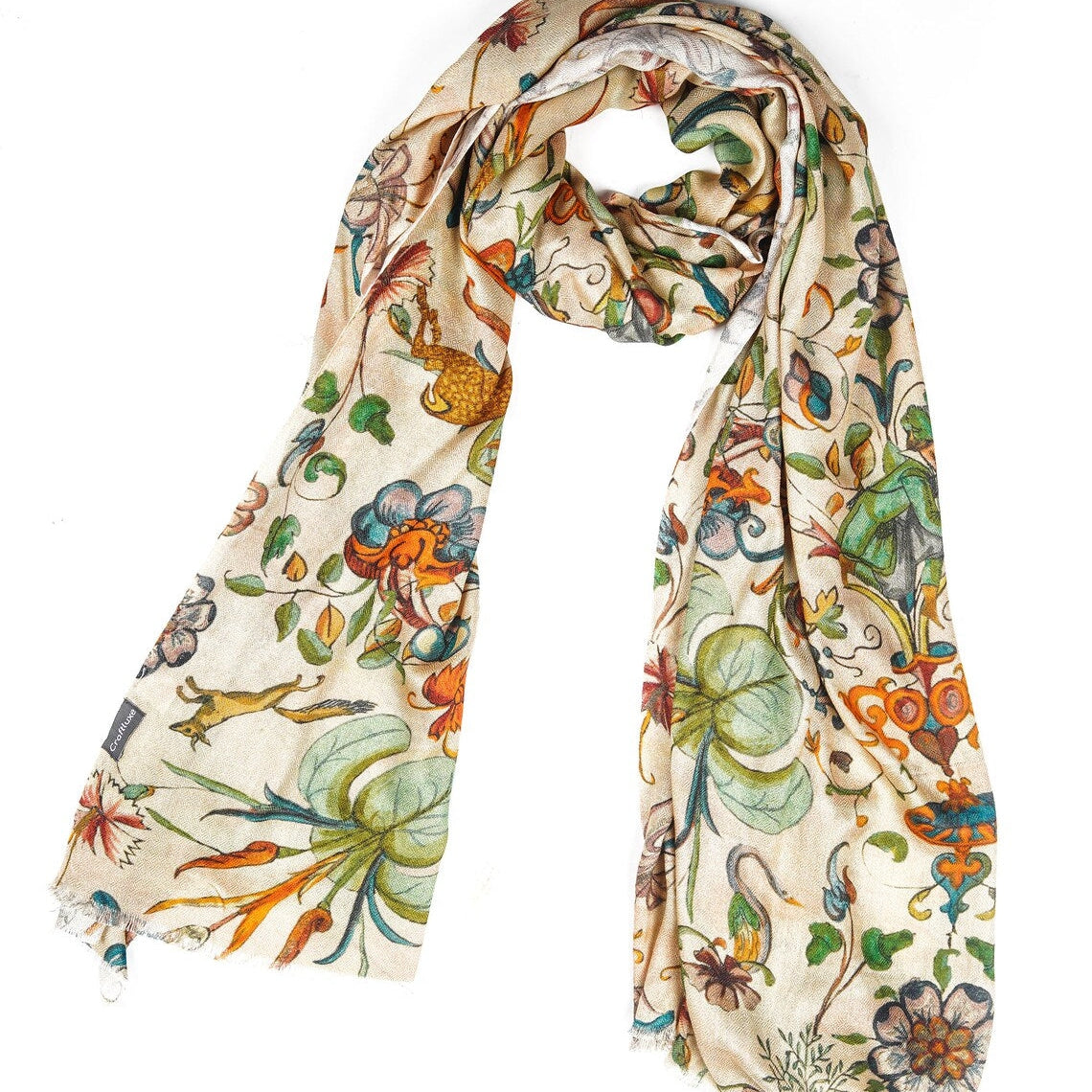 Silk Modal Scarf - Cream