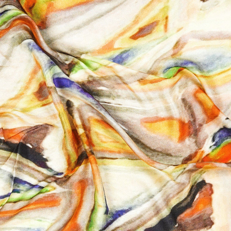 Silk Modal Scarf - Yellow/Cream