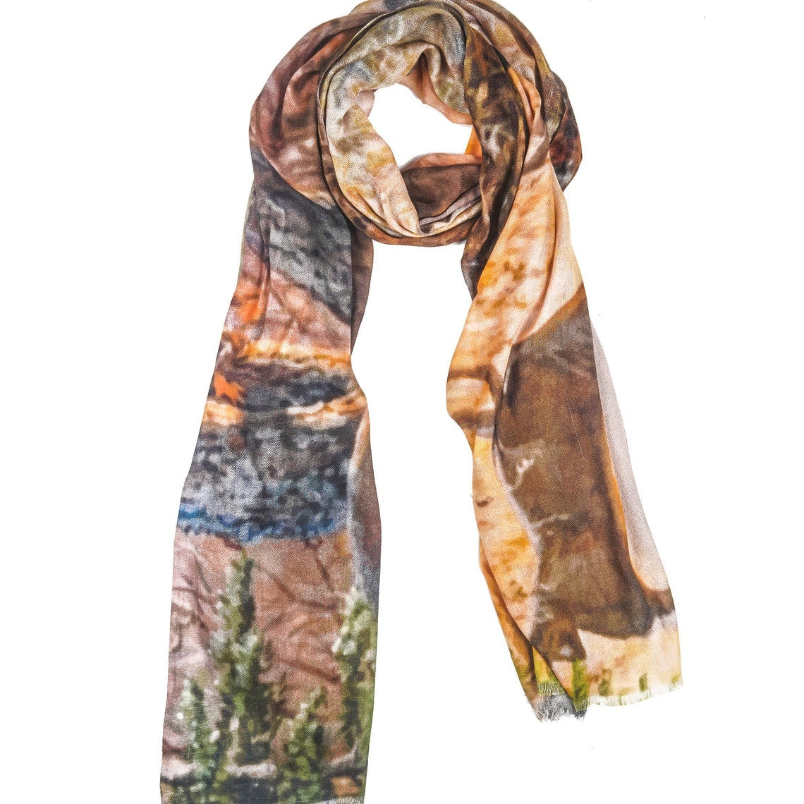 Silk Modal Scarf - Brown